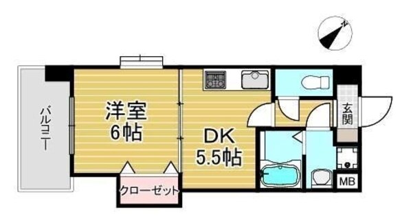 園田駅 徒歩1分 5階の物件間取画像